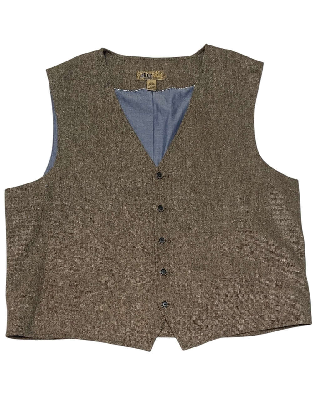 Pronto Uomo Blue Classic Tweed Waistcoat Vest Old School Academia Men's 3X